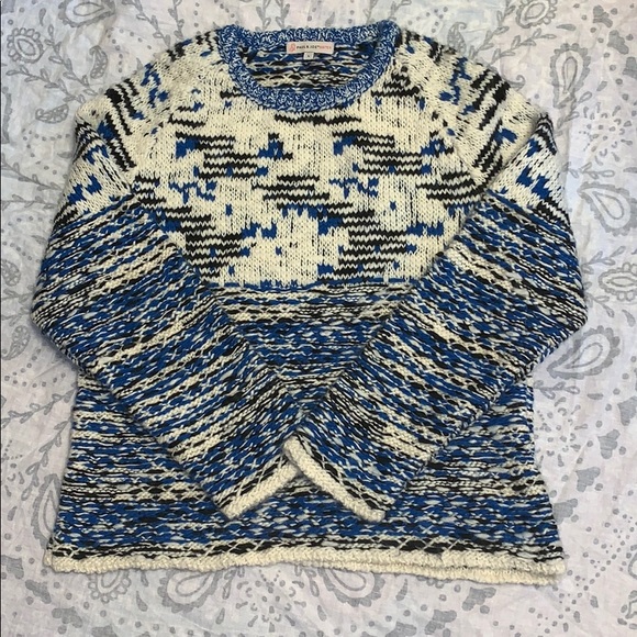 Paul & Joe Sweaters - Paul & Joe Sister Herold Wool Blue Sweater Sz L